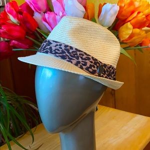 🐆Pamoa Leopard Print Detail Fedora Hat